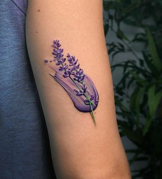 tạo phong cách nghệ thuật với mẫu tattoo lavender