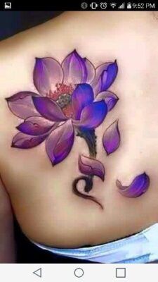 mẫu hình xăm hoa sen màu tím cực lạ mắt mẫu hình xăm hoa sen màu tím cực lạ mắt