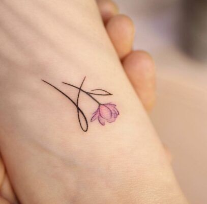 Hình xăm chữ h kết hợp hoa tattoo chữ h kết hợp bông hoa