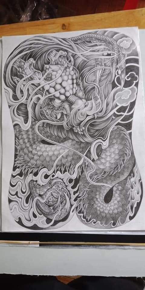 Top 100 hình xăm cụ rồng già vạn tuổi cực chất - Genztattoo