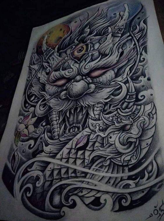 Top 100 hình xăm cụ rồng già vạn tuổi cực chất - Genztattoo