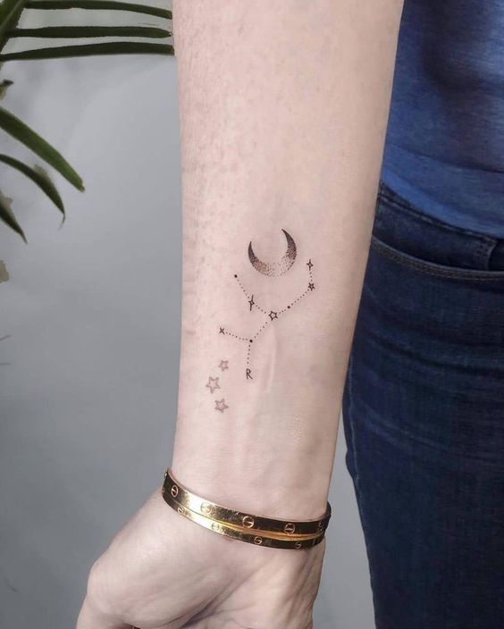 hình xăm cung xử nữ mặt trăng và chòm sao mini Top 100 hình xăm cung xử nữ đẹp được thực hiện bởi thợ xăm giỏi nhất