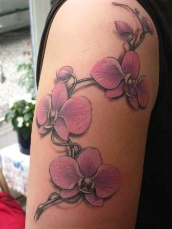 mẫu tattoo hoa lan tím đơn giản nhưng rạng rỡ mẫu tattoo hoa lan tím đơn giản nhưng rạng rỡ