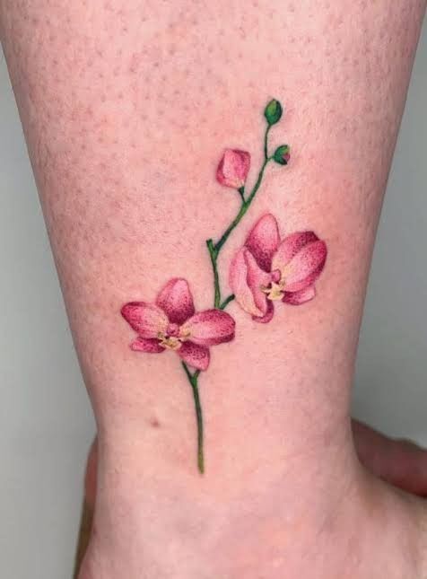 hình tattoo hoa lan ở chân hình tattoo hoa lan ở chân