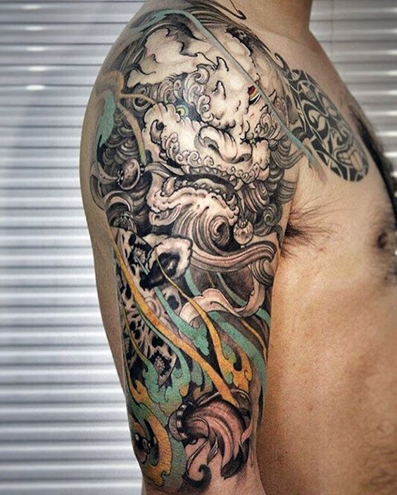 hình xăm kì lân ở bắp tay cực chiến hình xăm kì lân ở bắp tay cực chiến