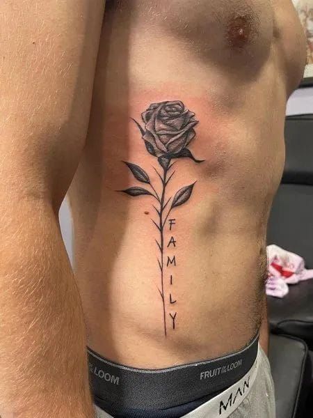 hình xăm hoa hồng cho nam Hơn 200 mẫu hình xăm mạn sườn để anh chị em tham khảo - Genztattoo