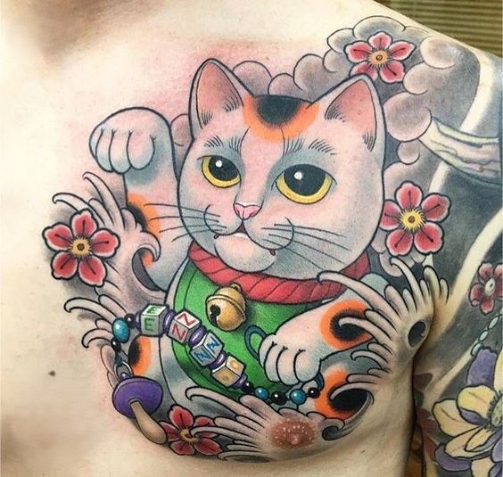 Top 200 hình xăm mèo thần tài ở ngực đem lại tài tộc may mắn - Genztattoo