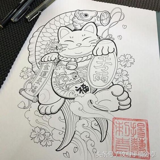 Top 200 hình xăm mèo thần tài ở ngực đem lại tài tộc may mắn - Genztattoo
