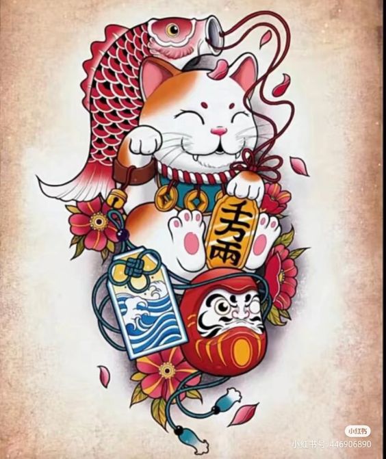 Top 200 hình xăm mèo thần tài ở ngực đem lại tài tộc may mắn - Genztattoo