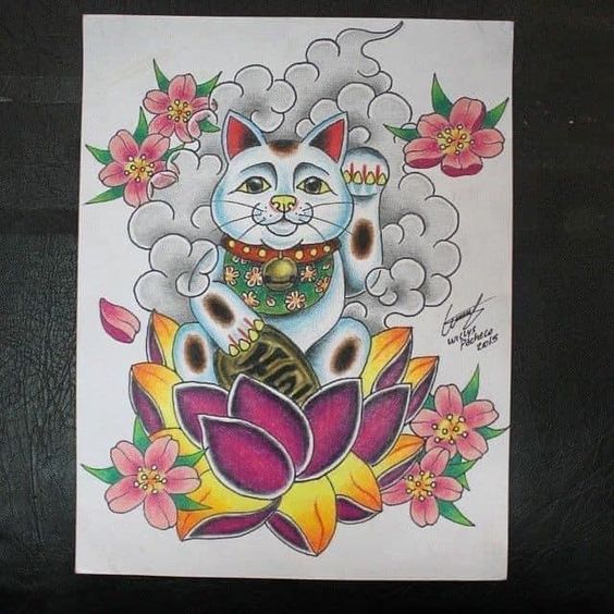 Top 200 hình xăm mèo thần tài ở ngực đem lại tài tộc may mắn - Genztattoo