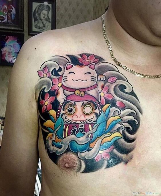 Top 200 hình xăm mèo thần tài ở ngực đem lại tài tộc may mắn - Genztattoo