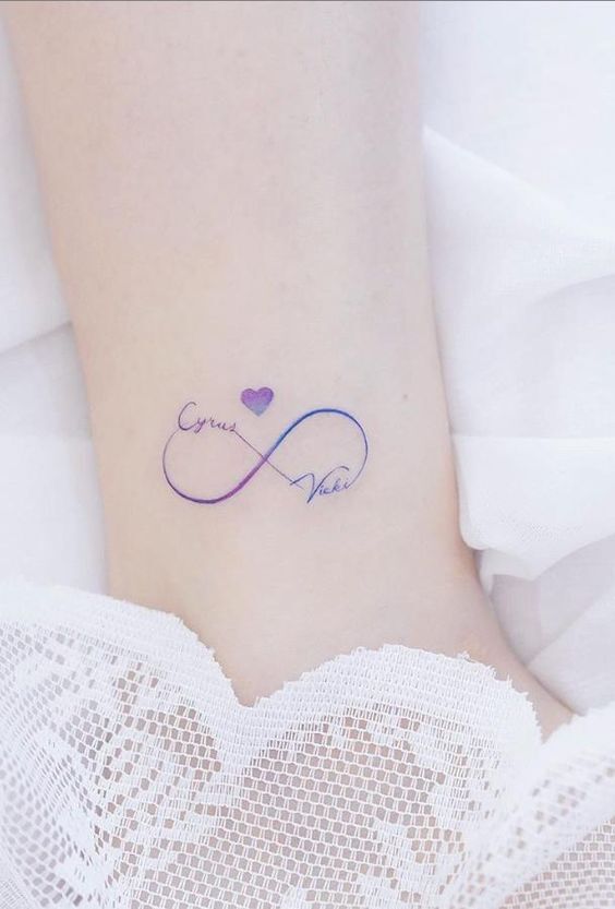 hình xăm mini vô cực có màu cực xinh cho nữ