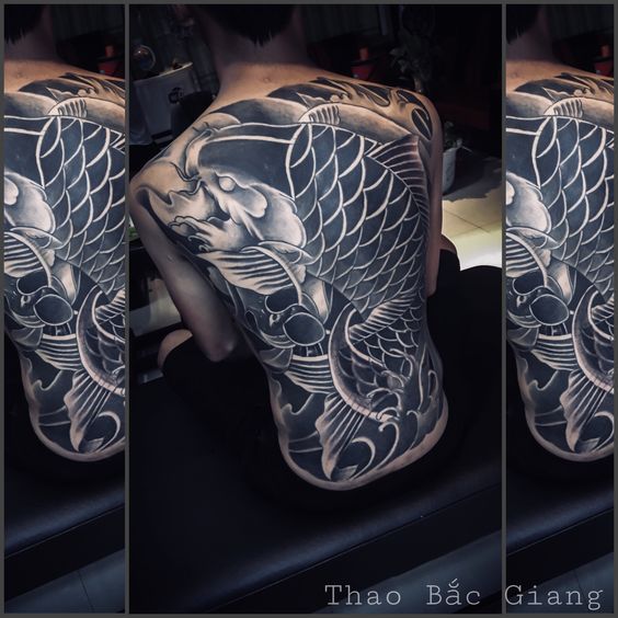 Top 155 hình xăm cá chép đen trắng được chọn lọc - Genztattoo