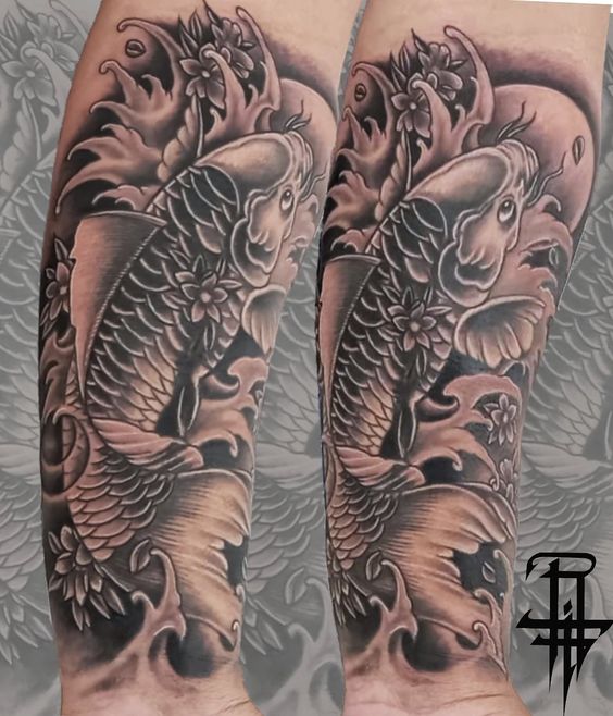 Top 155 hình xăm cá chép đen trắng được chọn lọc - Genztattoo