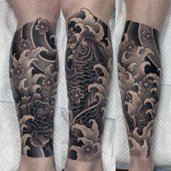 Top 155 hình xăm cá chép đen trắng được chọn lọc - Genztattoo