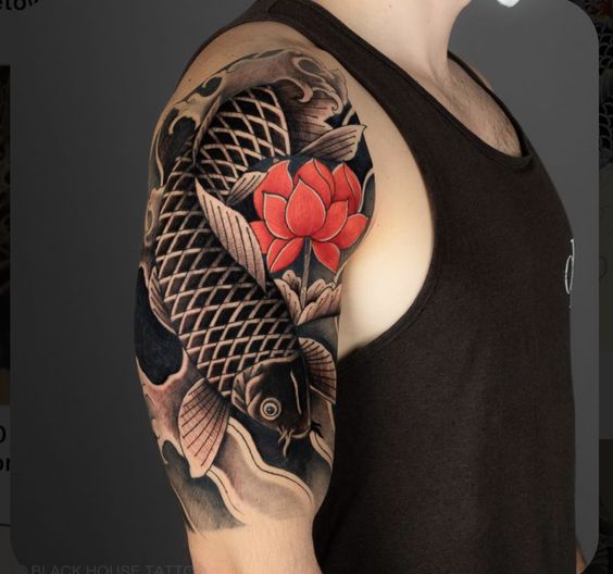 Top 155 hình xăm cá chép đen trắng được tuyển chọn - Genztattoo