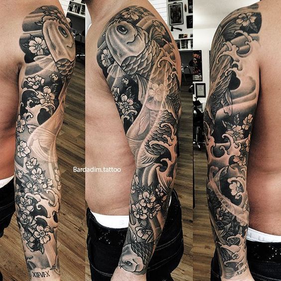 Top 155 hình xăm cá chép đen trắng được chọn lọc - Genztattoo