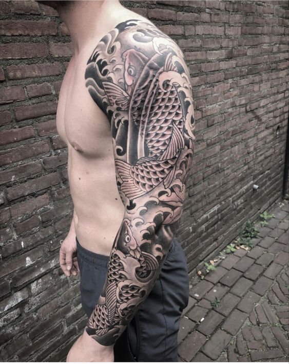 Top 155 hình xăm cá chép đen trắng được chọn lọc - Genztattoo