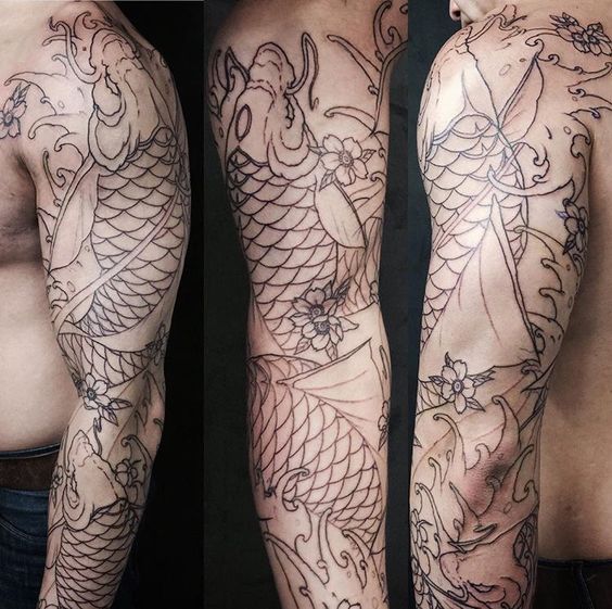 Top 155 hình xăm cá chép đen trắng được tuyển chọn - Genztattoo