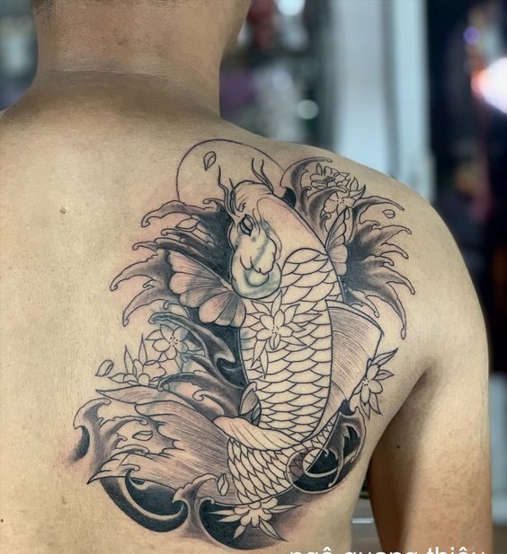 Top 155 hình xăm cá chép đen trắng được tuyển chọn - Genztattoo