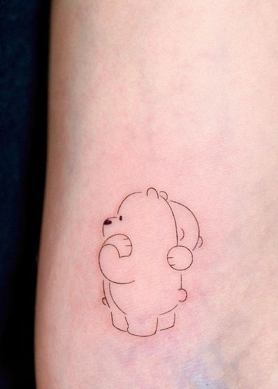 hình xăm chú gấu nhỏ dễ thương Top 200 hình xăm cute dễ thương cho nam và nữ - Genztattoo