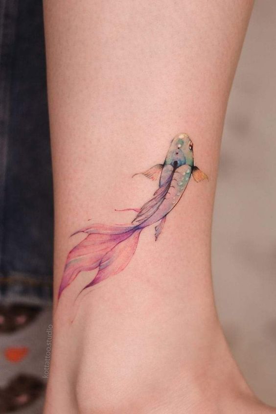 hình xăm cá koi mini đẹp Top 200 hình xăm cute dễ thương cho nam và nữ - Genztattoo