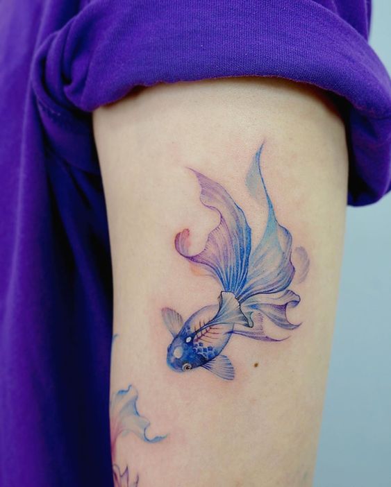 hình xăm cá koi nhiều màu sắc Top 200 hình xăm cute dễ thương cho nam và nữ - Genztattoo