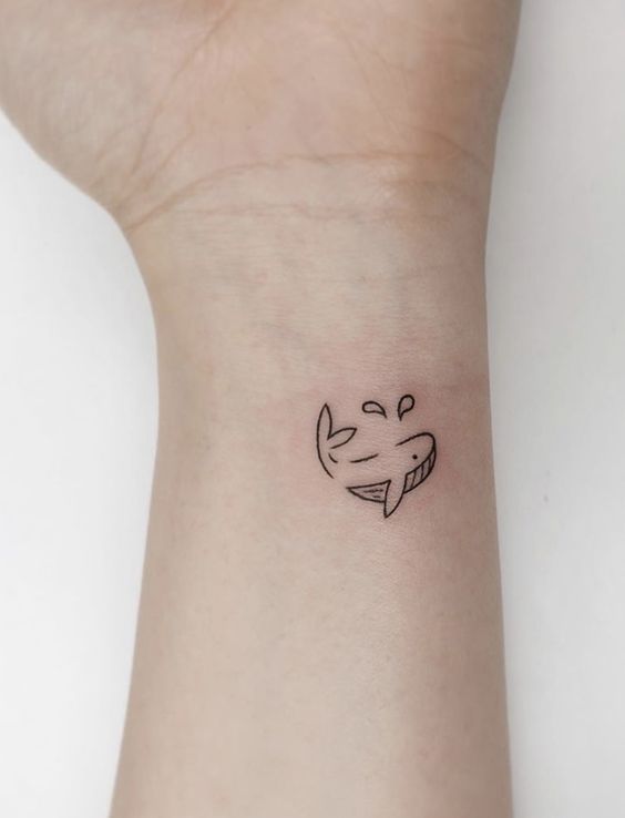 hình xăm cá heo mini đơn giản Top 200 hình xăm cute dễ thương cho nam và nữ - Genztattoo