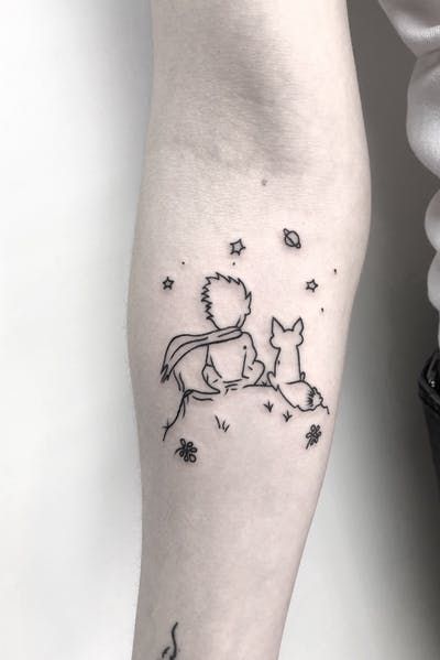hình xăm chú bé và chú mèo nhỏ Top 200 hình xăm cute dễ thương cho nam và nữ - Genztattoo