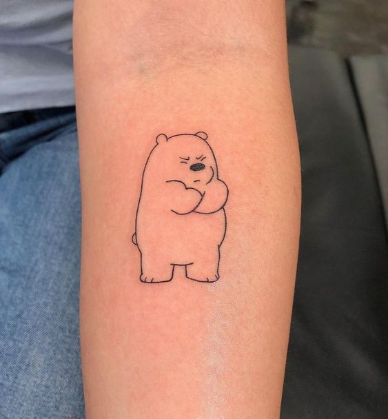 hình xăm chú gấu nhỏ dễ thương Top 200 hình xăm cute dễ thương cho nam và nữ - Genztattoo