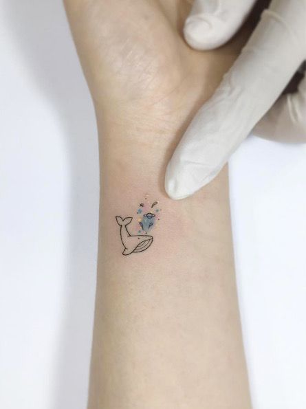 hình xăm cá voi mini kín đáo Top 200 hình xăm cute dễ thương cho nam và nữ - Genztattoo