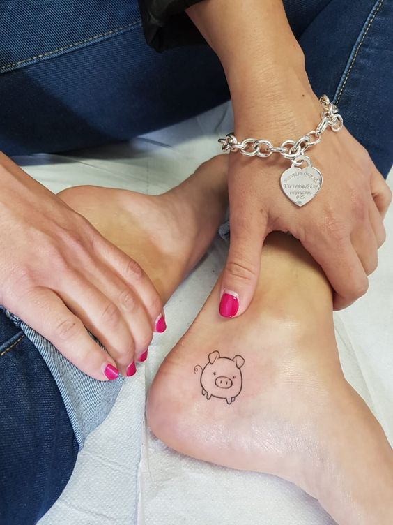 hình xăm con lợn mini vui nhộn Top 200 hình xăm cute dễ thương cho nam và nữ - Genztattoo