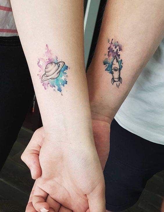 hình xăm hành tinh nhỏ và tàu vũ trụ Top 200 hình xăm cute dễ thương cho nam và nữ - Genztattoo