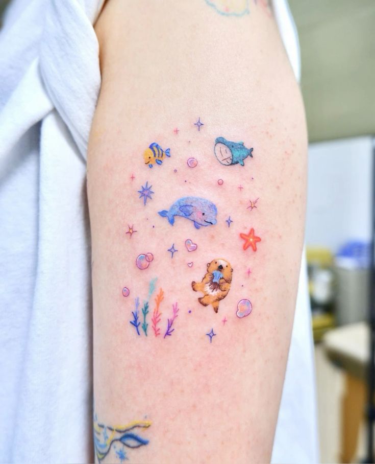 thiết kế hình xăm mini dễ thương với màu sắc hài hòa Top 200 hình xăm cute dễ thương cho nam và nữ - Genztattoo