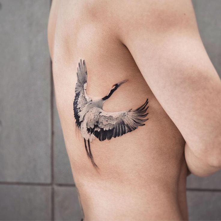 tattoo con hạc phía bên hông cực chất tattoo con hạc phía bên hông cực chất