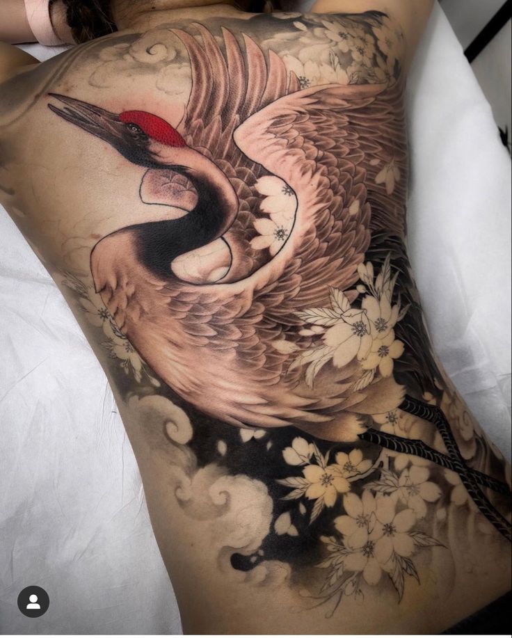 tattoo hạc full lưng cực chiến tattoo hạc full lưng cực chiến