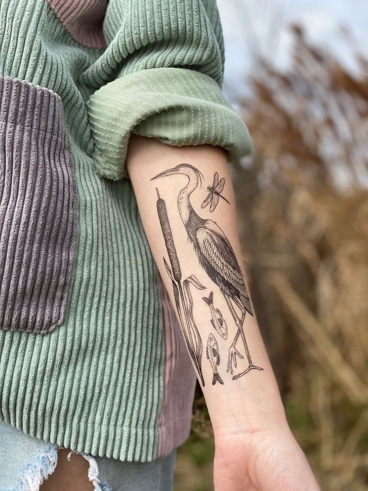 hình tattoo con hạc ở cẳng tay siêu đẹp hình tattoo con hạc ở cẳng tay siêu đẹp