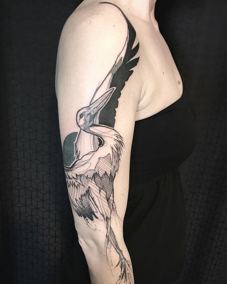 mẫu tattoo con hạc cực đẹp mẫu tattoo con hạc cực đẹp