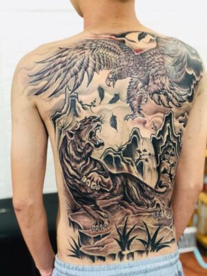 Cuộc gặp gỡ giữa Hổ và Đại bàng Top 30 hình xăm anh hùng tương ngộ đầy mạnh mẽ và quyền lực - Genztattoo