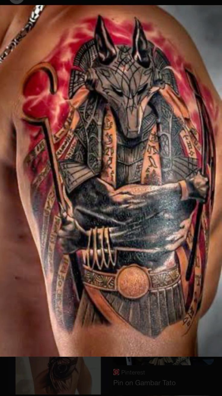 tattoo anubis cực chất ở bắp tay tattoo anubis cực chất ở bắp tay