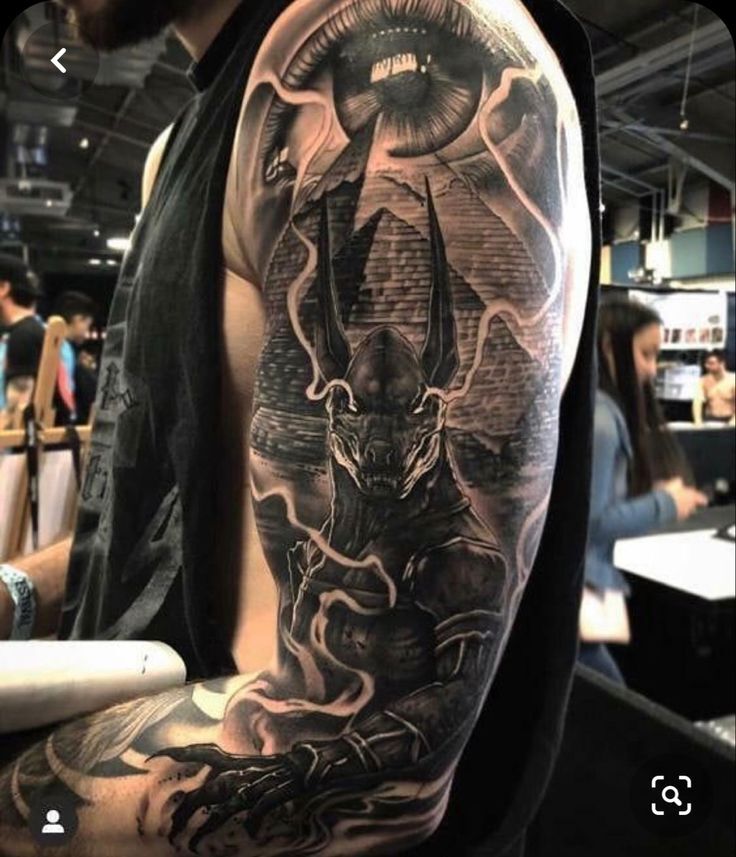 tattoo anubis full bắp tay siêu ngầu tattoo anubis full bắp tay siêu ngầu