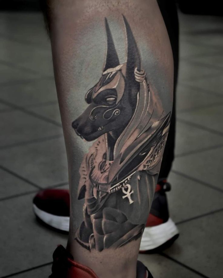 tattoo anubis ngầu ở chân tattoo anubis ngầu ở chân