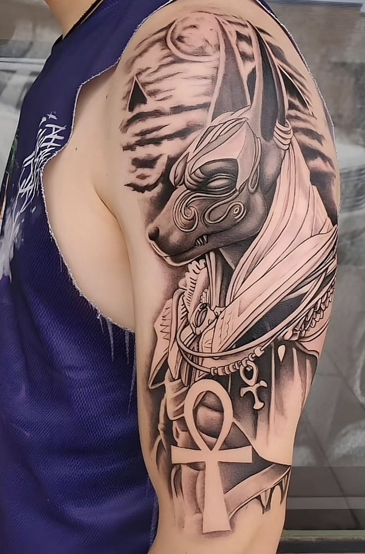tattoo anubis ở bắp tay siêu đẹp tattoo anubis ở bắp tay siêu đẹp