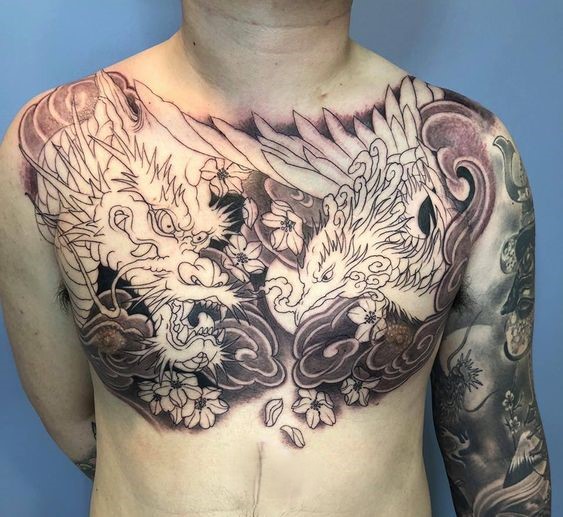hoàn thiện hình xăm long phụng kín ngực hoàn thiện hình xăm long phụng kín ngực