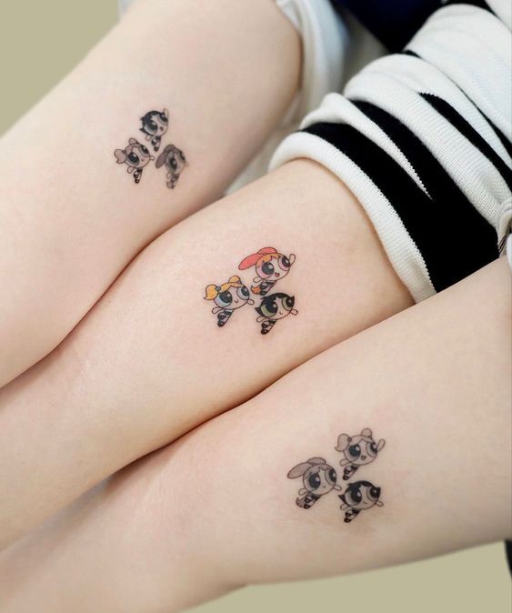 phiên bản anime của hình xăm ba người bạn mẫu xăm ba đứa bạn phiên bản anime