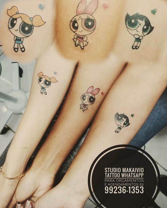 thiết kế hình xăm hoạt hình mini dễ thương mẫu xăm hoạt hình mini đáng yêu