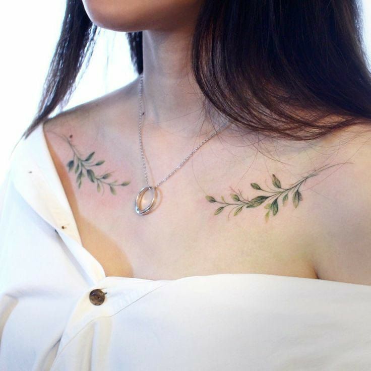 kiểu tattoo xương quai xanh đơn giản