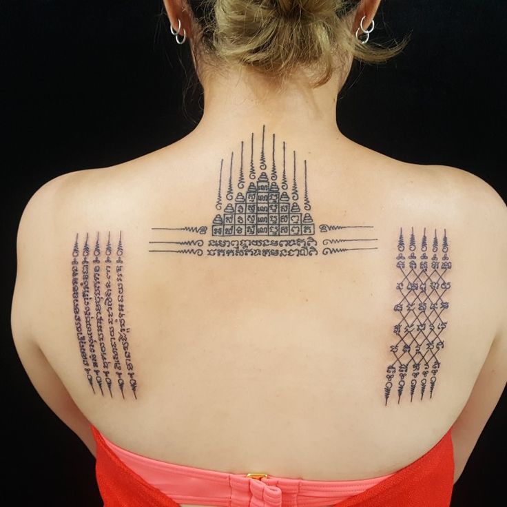 Hình xăm Khmer ở lưng Top 444+ hình xăm chữ Khmer cho người thích độc lạ - Genztattoo