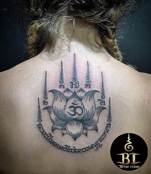 Hình xăm Khmer đẹp ở sau gáy Top 444+ hình xăm chữ Khmer cho người thích độc lạ - Genztattoo