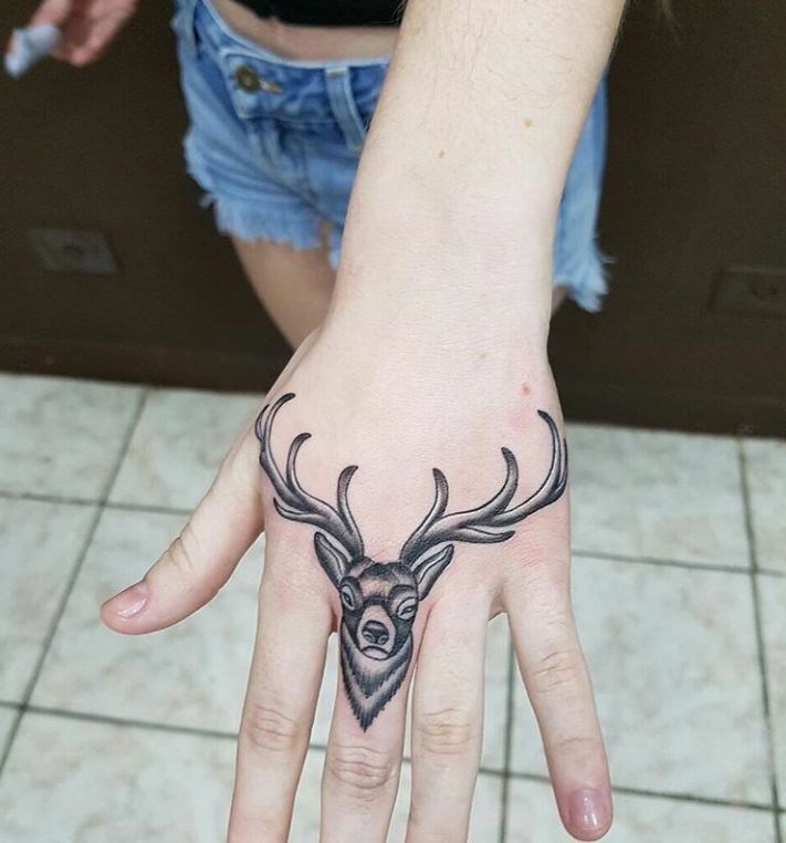 kiểu tattoo mu bàn tay mẫu con hươu kiểu tattoo mu bàn tay mẫu con hươu